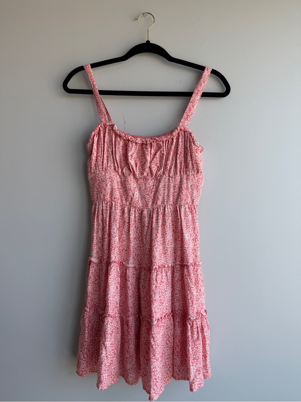 Row A Pink Floral Tiered Sundress